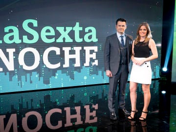 Iñaki López y Andrea Ropero en el nuevo plató de laSexta Noche