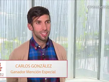 Carlos González, ganador de la Mención Especial con su iniciativa para los alumnos con necesidades educativas Carlos González, ganador de la Mención Especial con su iniciativa para los alumnos con necesidades educativas