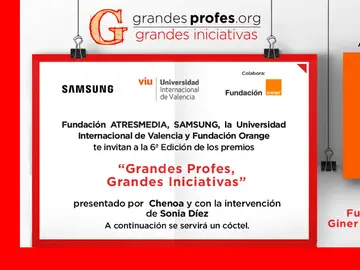 Inscríbete en la ceremonia de entrega de Premios ‘Grandes Profes, Grandes Iniciativas’ Inscríbete en la ceremonia de entrega de Premios ‘Grandes Profes, Grandes Iniciativas’