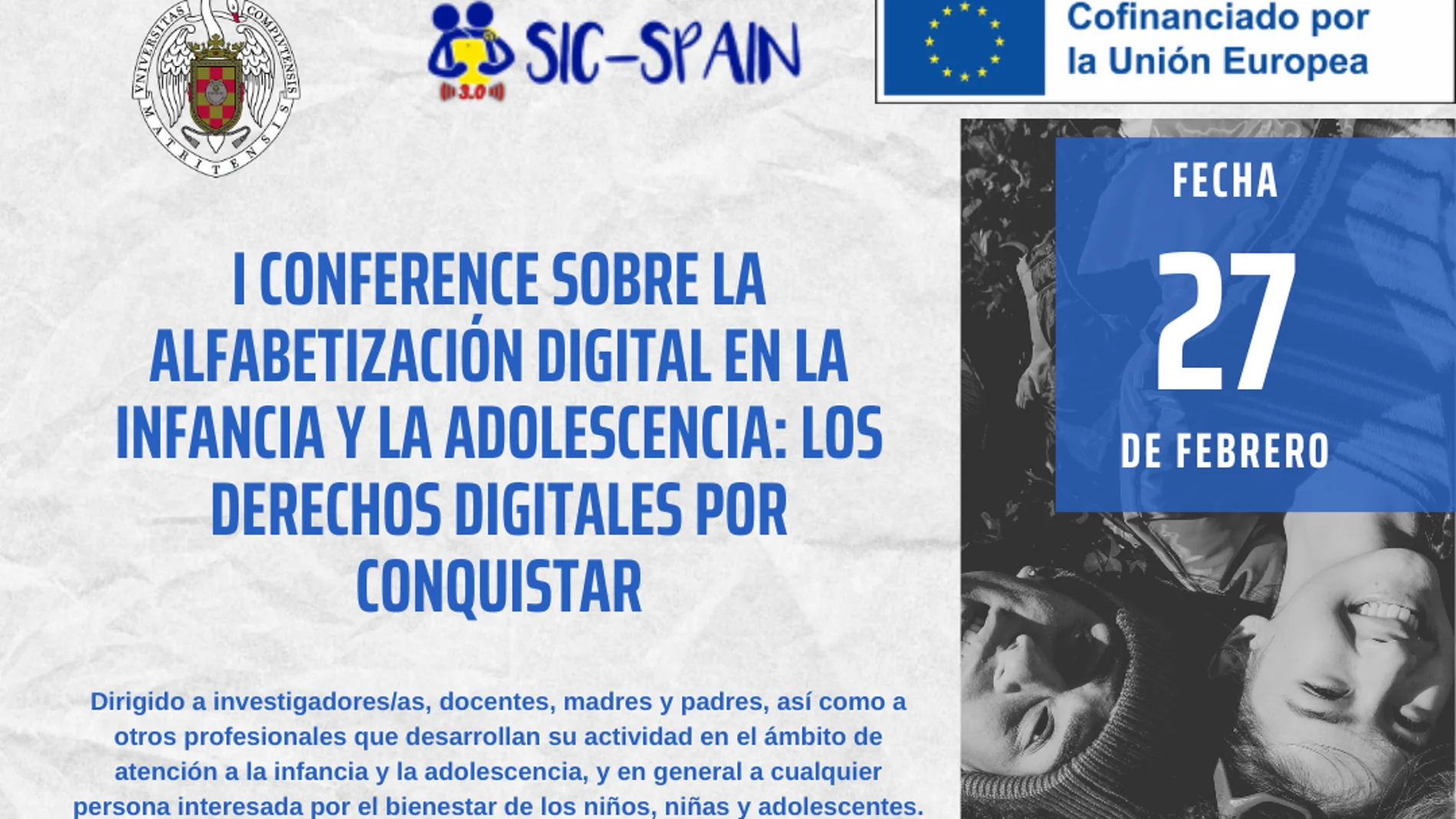 Cartel I Conference sobre la Alfabetización Digital en la Infancia y la Adolescencia