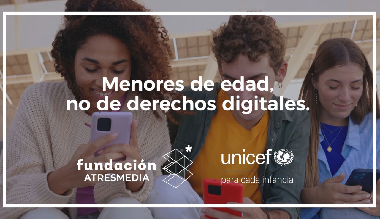 Cartela campaña 'Menores de edad, no de derechos digitales'