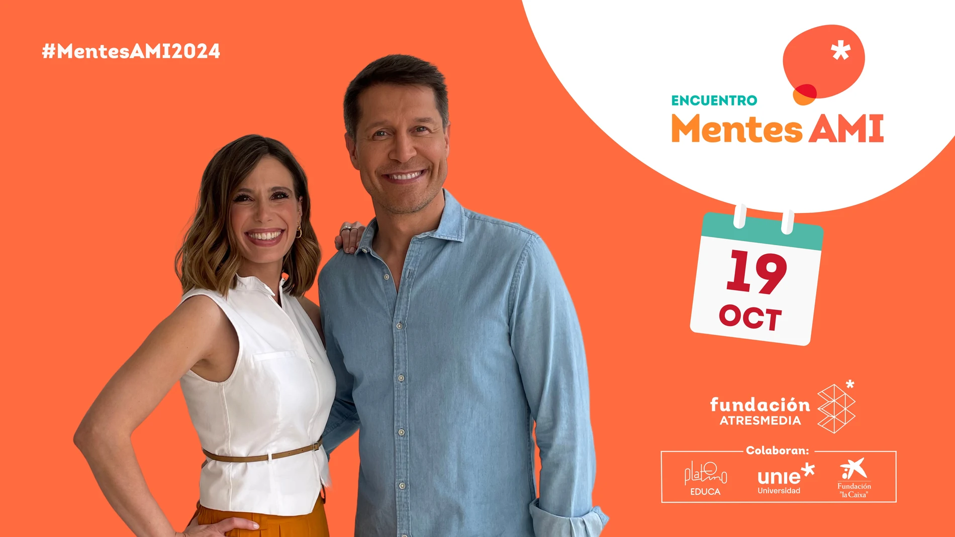 Victoria Arnáu y Jaime Cantizano, presentadores del Encuentro Mentes AMI 2024