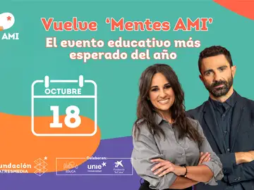 ‘Mentes AMI’ vuelve este 18 de octubre con ponencias y debates sobre los grandes temas educativos del momento y con los Premios Mentes AMI 2025 ‘Mentes AMI’ vuelve este 18 de octubre con ponencias y debates sobre los grandes temas educativos del momento y con los Premios Mentes AMI 2025