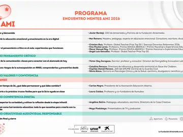 Educación emocional, pensamiento crítico e inteligencia artificial: descubre el programa del Encuentro Mentes AMI 2026 Educación emocional, pensamiento crítico e inteligencia artificial: descubre el programa del Encuentro Mentes AMI 2026