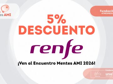 Viaja al Encuentro Mentes AMI 2026 con un 5% de descuento en Renfe