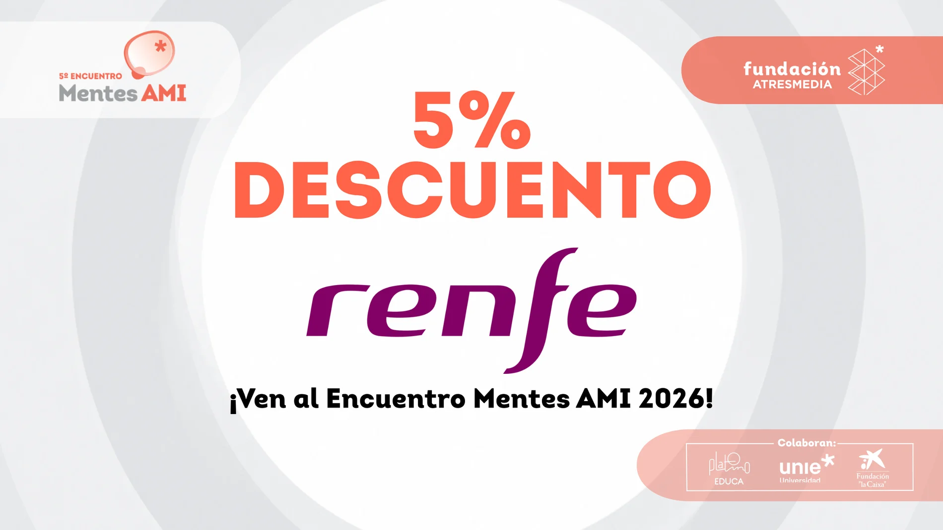 Descuento en Renfe para el Encuentro Mentes AMI 2026