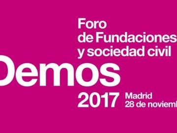 ‘Demos 2017: Foro de fundaciones y sociedad civil’ reunirá a más de 400 profesionales de la cultura, sanidad, educación y filantropía ‘Demos 2017: Foro de fundaciones y sociedad civil’ reunirá a más de 400 profesionales de la cultura, sanidad, educación y filantropía