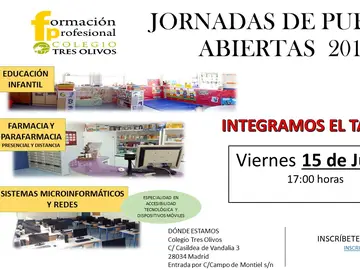 Jornada de puertas abiertas sobre FP en el Colegio Tres Olivos <p>Jornada de puertas abiertas sobre FP en el Colegio Tres Olivos</p>