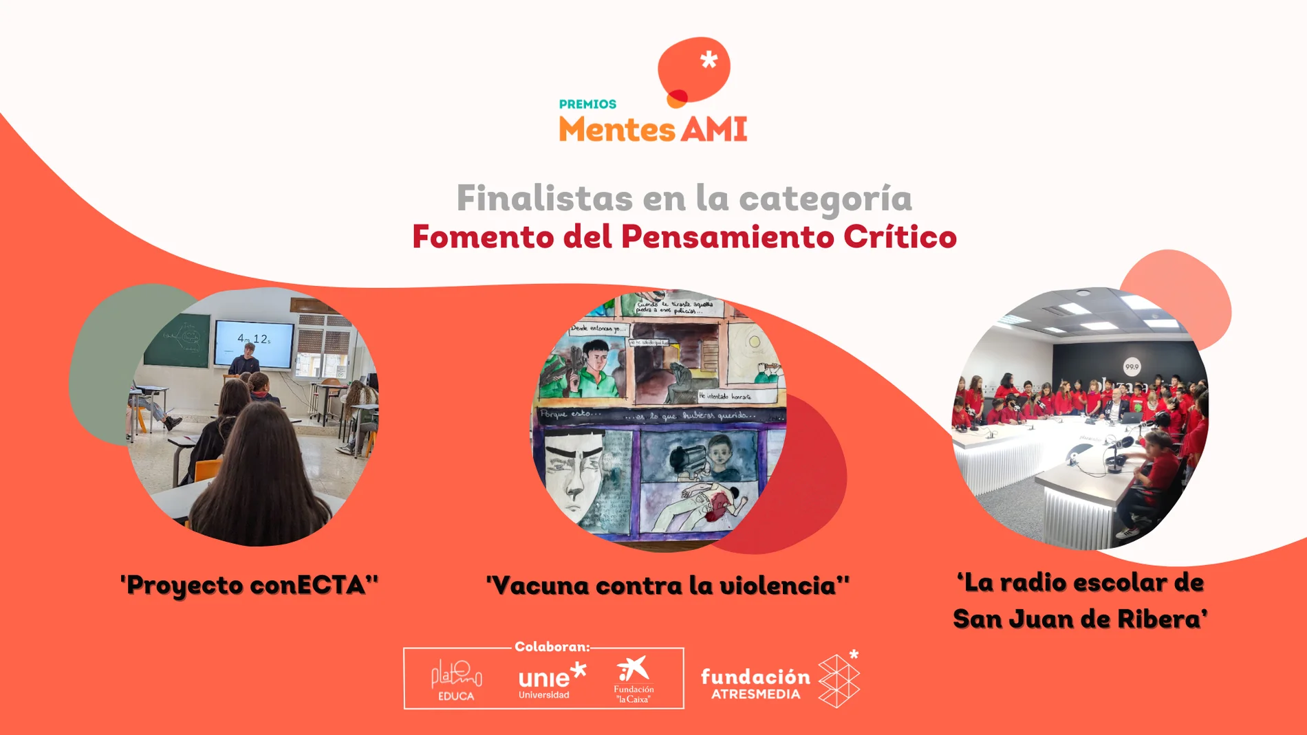 Proyectos finalistas Premios Mentes AMI 2024 en la categoría Fomento del Pensamiento Crítico 