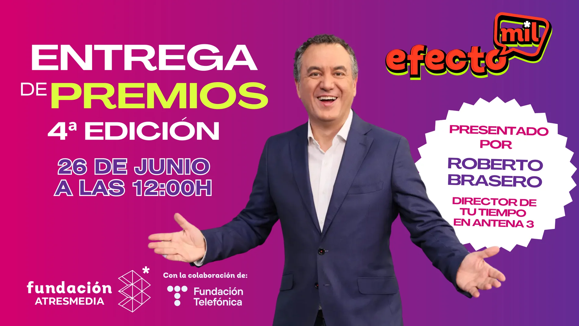Este 26 de junio celebramos la entrega de premios de la 4ª edición de Efecto MIL