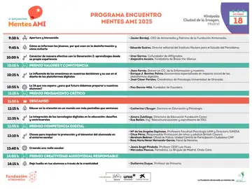 La Fundación Atresmedia presenta el programa del 4º Encuentro Mentes AMI La Fundación Atresmedia presenta el programa del 4º Encuentro Mentes AMI